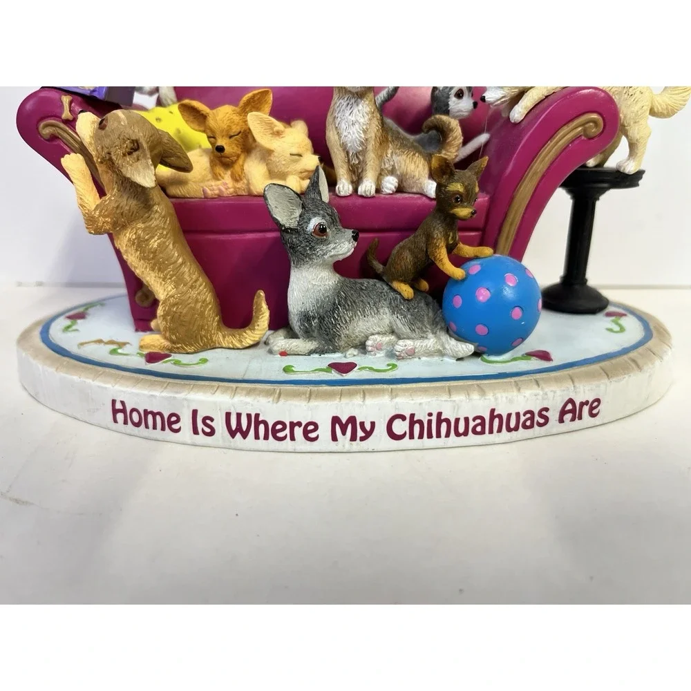 Hamilton Collection Home Is Where My Chihuahuas Are Resin Figurine Dogs